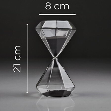 Siyah Diamond Kum Saati, 1 Saat Kum Saati Dekoratif Ürünler, Modern Kitaplık Dekoru Trend Masa Saati
