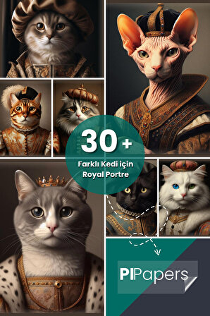 Soylu Tüylü Kedi Poster, Premium Baskı Poster, Gri Kedi, Statik Akıllı Kağıt (Yapay Zeka Tasarım)