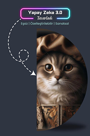 British Kedi Poster, Yapışkansız Premium Baskı Statik Poster, British Shorthair, Yapay Zeka Tasarım