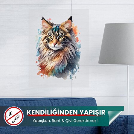 Renkli Kedi Posteri, Premium Baskı Poster, Statik Akıllı Kağıt, Kedili Poster (Yapay Zeka Tasarım)