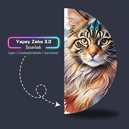 Renkli Kedi Posteri, Premium Baskı Poster, Statik Akıllı Kağıt, Kedili Poster (Yapay Zeka Tasarım)