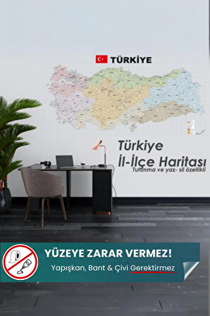 Türkiye il ve İlçe Haritası, Yapışkansız Kendiliğinden Tutunan Statik Sihirli Akıllı Kağıt, Harita