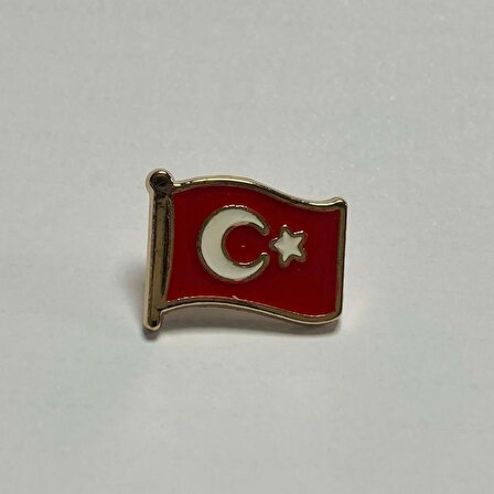 Sarı Çerçeveli Türk Bayraklı Yaka Rozeti