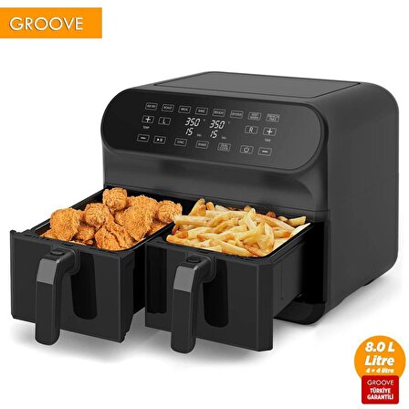 Groove Max Plus XXL 8 lt Yağsız Airfryer Siyah