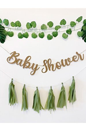 Baby Shower Kraft Retro Renk Yazı Süs