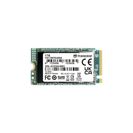 Transcend TS1TMTE400S 1TB 2.000/1.700 MB/s PCIe Gen3x4 NVme 3D TLC M.2 SSD