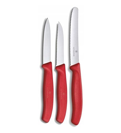 Victorinox 6.7111.3 Sebze Bıçağı Seti 3'lü Kırmızı 