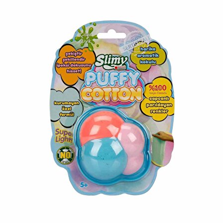Slimy Puffy Coton Kokulu Slime 16 gr. - Pembe-Sarı-Mavi