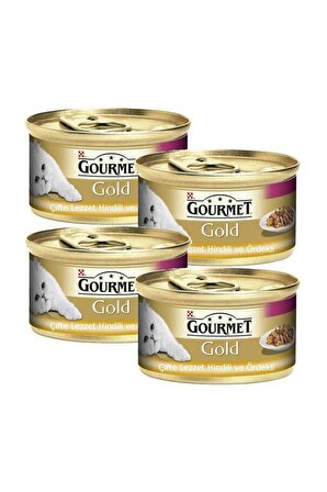 Gourmet Gold Çifte Lezzet Hindi ve Ördekli Kedi Konservesi 85 Gr 4 adet