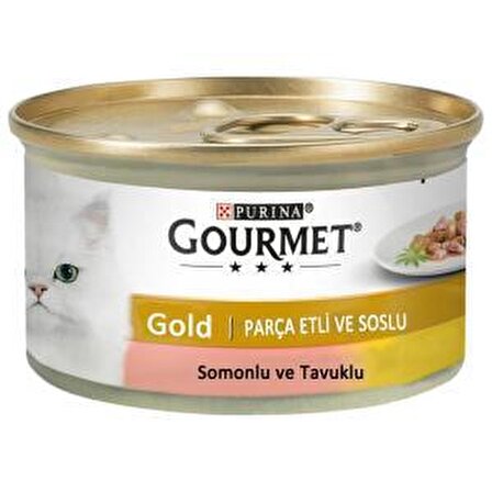 Gourmet Gold Somon ve Tavuklu Kedi Konservesi 85 Gr 12 Adet