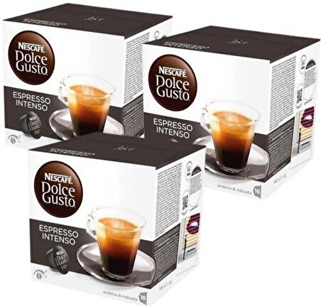 Nescafe Dolce Gusto Coffee Espresso Intenso 16 Kapsül x 3 Adet