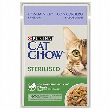 Cat Chow Sterilised Pouch Kuzulu Kısırlaştırılmış Kedi Konservesi 26 Adet 85 Gr 