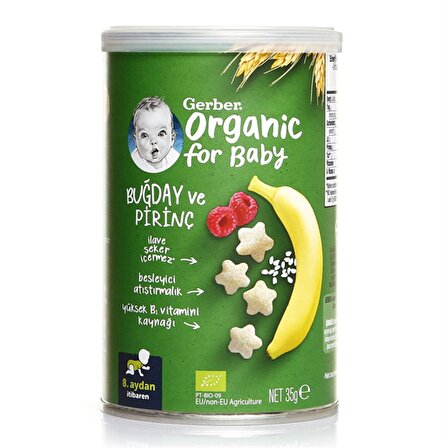 Gerber Organik Pirinçli Buğdaylı Bebek ve Çocuk Krakeri 35 Gr