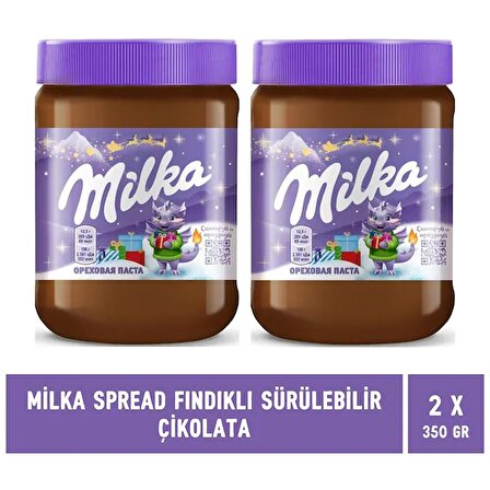 Milka Spread Hazelnut Sürülebilir Çikolata Kakaolu Fındık Ezmesi 2 x 350 G