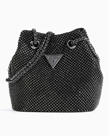 Guess Lua Pouch Taş Detaylı Büzgülü El Çantası