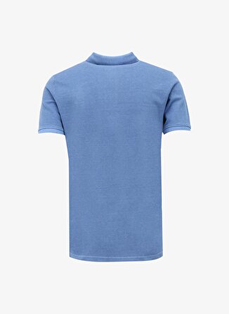 Guess Düz Mavi Erkek Polo T-Shirt M2YP24KC9T1BLN_WASHED SS POLO - ORG