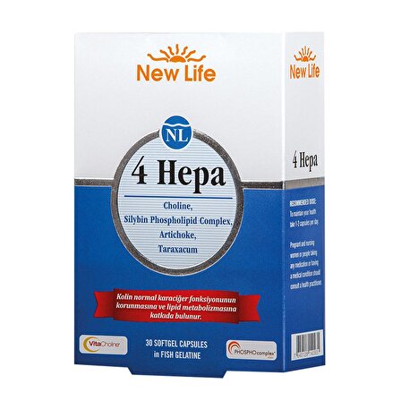New Life 4 HEPA Takviye Edici Gıda 30 Kapsül