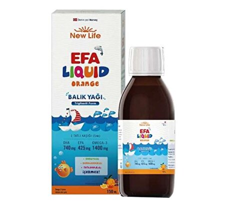 New Life Efa Liquid Balık Yağı Sıvı 150 ml - Portakal