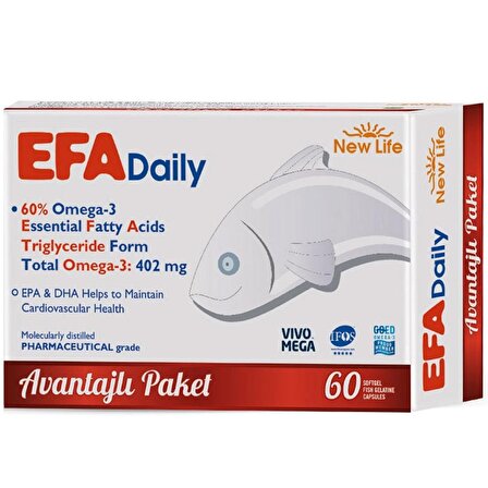 New Life EFA Daily Takviye Edici Gıda 60 Kapsül