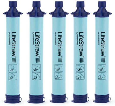 LifeStraw Kamp, Seyahat ve Acil Durum için Kişisel Su Filtresi (5'li Paket)
