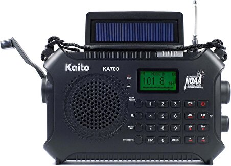Kaito KA700 Bluetooth Acil El Krank Dinamosu ve Güneş Enerjili Radyo