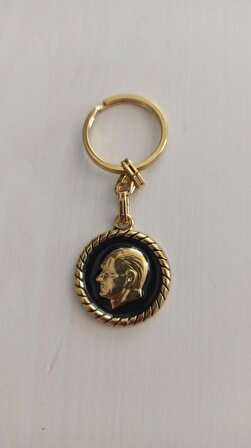 Atatürk temalı metal gold anahtarlık