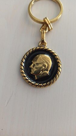 Atatürk temalı metal gold anahtarlık