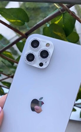 Iphone 14 Pro Max / 14 Pro Uyumlu Altın Swarovski Taşlı Kamera Lensi Koruyucu