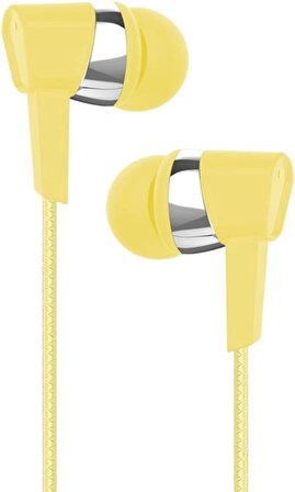 Kablolu Earbud 3.5mm Stereo Spor Kulak İçi Kulaklık Sarı