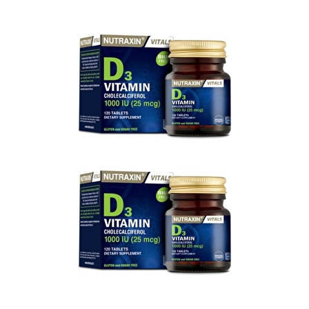 Nutraxin Vitamin D-3 1000 Iu 120 Tb x 2 Adet