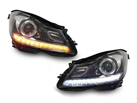 MERCEDES W204 C SERİSİ (MAKYAJLI KASA İÇİN)  LED FAR