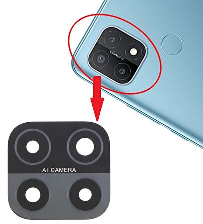 Oppo A15 Kamera Lensi Camı CPH2185