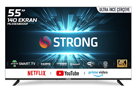 Strong ML55ES8000F 55" 140 Ekran Uydu Alıcılı 4K Ultra HD Android Smart TV
