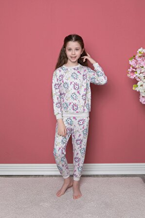 Unicorn Baskılı Pijama Takım