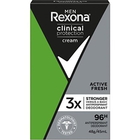 Rexona Men Deodorant Clinical Protection Active Fresh Stick 45 ml 96 Saatlik Terlemeya Karşi