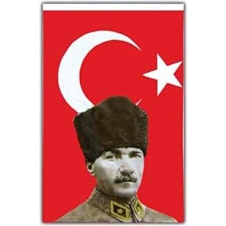 Vatan Bayrak Mustafa Kemal Atatürklü Bayrak - 50X75CM