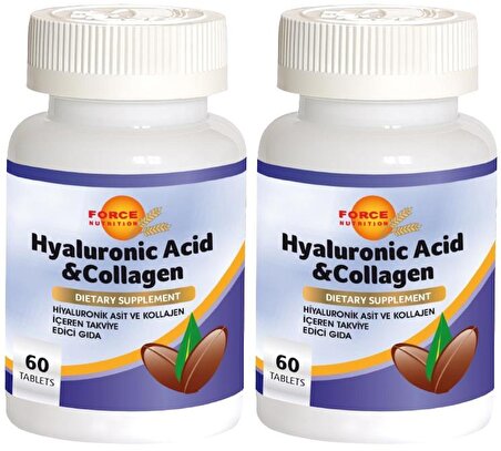 Force Nutrition Hyaluronic Acid Collagen 2x60 Tablet Hyaluronik Asit Kolajen