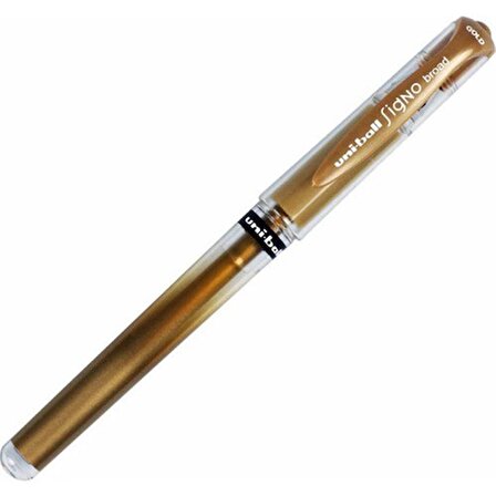 Uni-Ball Roller Kalem Signo Broad Jel Bilye Uç 1.0 mm Altın Davetiye Kalemi UM-153(12 Li Paket)