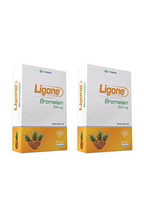 Ligone Bromelain 500 mg 60 Kapsül x 2 Adet