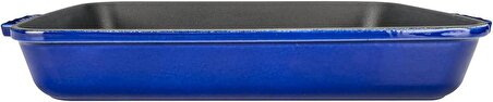 Lava Premium Serisi - Döküm Rosto ve Fırın Tepsisi, Dikdörtgen, 26x40 cm, Majolik Mavi
