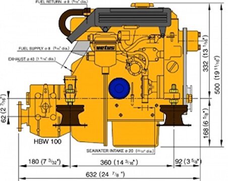 Vetus Diesel M218 deniz motoru 16 HP