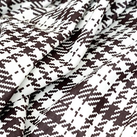 SoftMicro Kazayağı Desenli 130x180 cm Koltuk Örtüsü Şalı, Kanepe Örtüsü, Tv Battaniyesi Siyah Beyaz