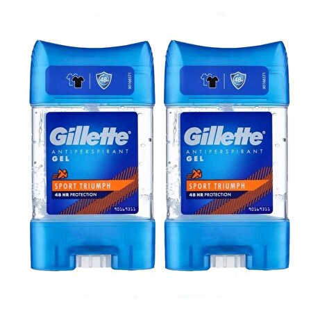 Gillette Antiperspirant High Performance Sport Triumph Jel Deodorant 70ML 2li Set