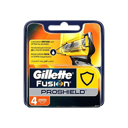 Gillette Fusion Proshield 4'lü 5 Bıçaklı Tüm Cilt Tipleri İçin Bıçak Yedeği