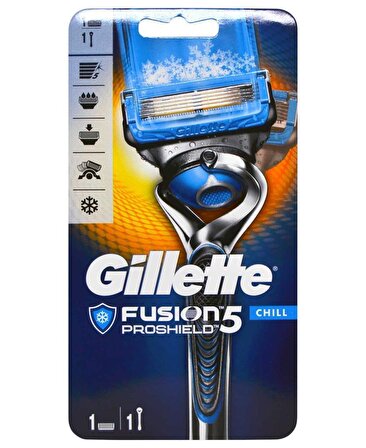Gillette Fusion Proshield Chill 5 Bıçaklı Tüm Cilt Tipleri İçin Manuel Tıraş Makinesi 