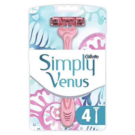 Gillette Simply Venus 3 Kullan At Kadın Tıraş Bıçağı 4'lü
