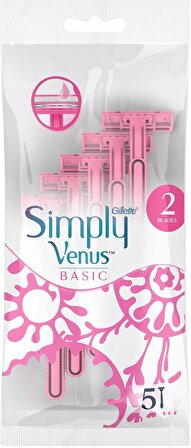 Gillette Simply Venus 2 Basic Kadın Tiras Biçagi 5'li