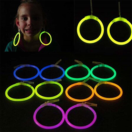 Karanlıkta Parlayan Glow Stick Küpeler Glow Partisi Küpeleri 6 Çift 12 Adet