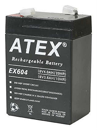 ATEX AX604 6V 4AH BAKIMSIZ KURU AKÜ