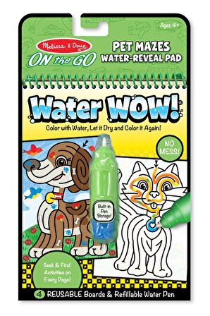Melissa and Doug Water Wow! Su ile Boyama Kitabı - Evcil Hayvanlar Bulmaca